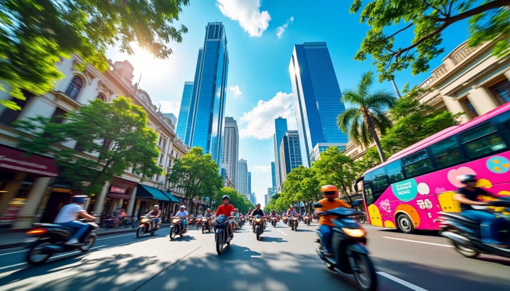 discover the efficient and affordable public transport system in ho chi minh city, including buses, taxis, and the newly developed metro. explore how to navigate this bustling metropolis with ease while experiencing local culture and vibrant neighborhoods.