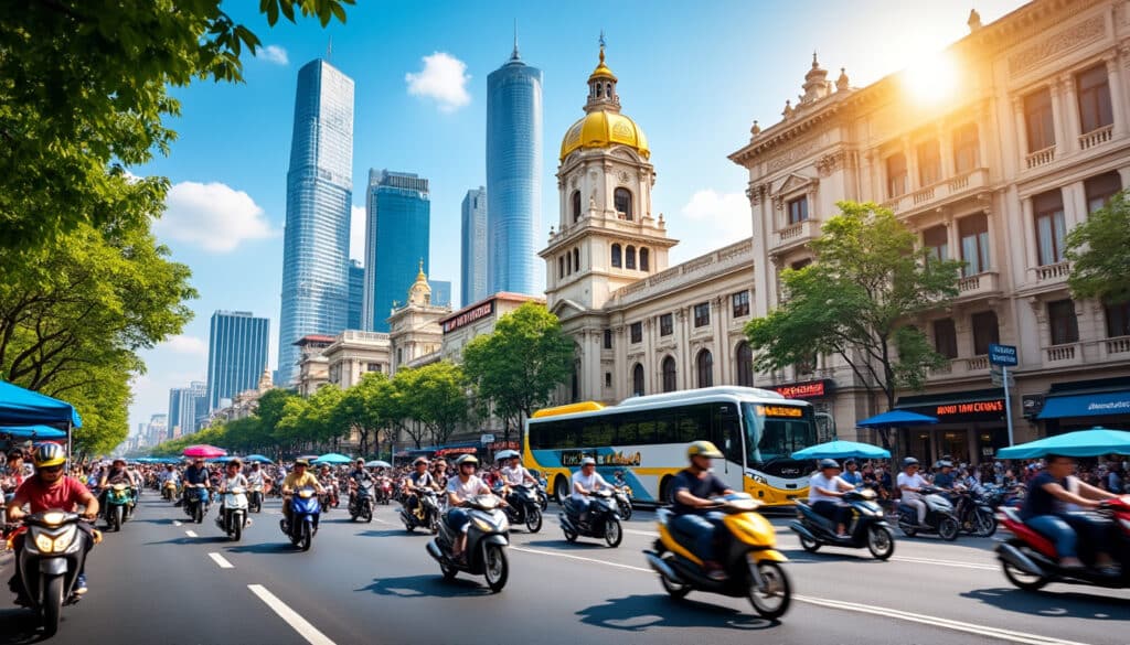 explore the vibrant transportation and mobility landscape of ho chi minh city. discover various modes of transport, from bustling motorbike taxis to modern metros, and learn how they shape the city's dynamic urban life.